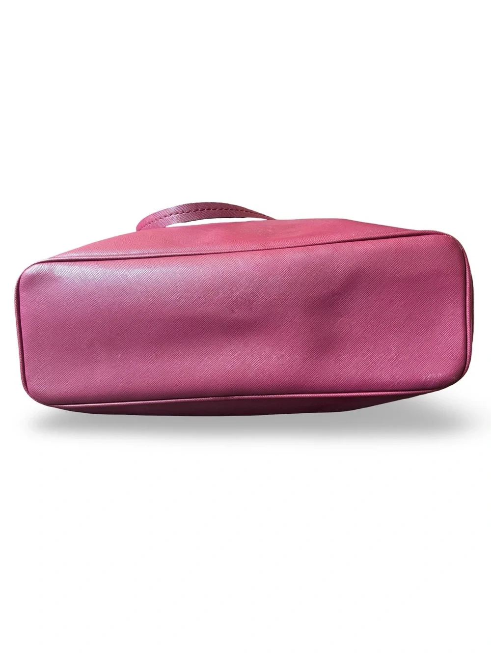 Coach Deep Pink Leather Tote with Tag Charm